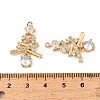 Brass Micro Pave Cubic Zirconia Pendants KK-C155-18G-01-3