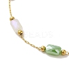 304 Stainless Steel with Glass Necklaces NJEW-B077-09G-2