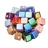 UV Plating Rainbow Iridescent Acrylic Beads OACR-C012-04-3