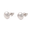 6 Pairs 304 Stainless Steel Flat Round Stud Earrings for Women EJEW-A067-20-4