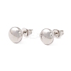 6 Pairs 304 Stainless Steel Flat Round Stud Earrings for Women EJEW-A067-20-4