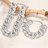 Electroplated CCB Curb Chain Necklace & Bracelets Set SJEW-G084-01P-2