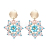 Handmade Glass Seed Beads Flower Dangle Stud Earrings EJEW-MZ00570-02-2