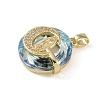 Brass Cubic Zirconia with Glass Pendents KK-Q815-11G-2