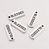 Tibetan Style Alloy Rectangle with Word Blessed Pendants TIBEP-Q043-060-RS-1