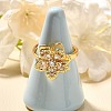Flower Rotatable Finger Ring for Women RJEW-U035-01G-03-2