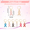 Alloy Enamel Awareness Ribbon Charm Locking Stitch Markers HJEW-PH01815-2