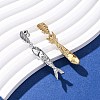 Fish 304 Stainless Steel Dangle Stud Earrings EJEW-A140-01GP-1