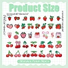 38Pcs 2 Sets 2 Styles Strawberry & Cherry Polyester Embroidered Cloth Patch PATC-WR0001-32-2
