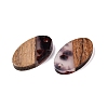Transparent Resin and Walnut Wood Pendants RESI-T057-03B-2