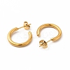 304 Stainless Steel Ring Stud Earrings EJEW-C004-12B-G-2