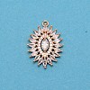 Brass Micro Pave Clear Cubic Zirconia Pendants ZIRC-WH0007-003-1
