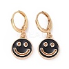 Hollow Out Smiling Face Enamel Hoop Earrings for Women LS-EJEW-G304-01KCG-01-1