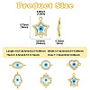 6Pcs 6 Styles Brass Micro Pave Clear Cubic Zirconia & Natural Shell Evil Eye Links Connector Charms KK-CJ0003-44-2