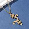 304 Stainless Steel Hollow Cut Yoga Om Lotus Flower Pendant Necklaces NJEW-Z073-02G-05-2