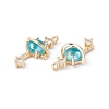 Brass Micro Pave Clear Cubic Zirconia Pendants ZIRC-P100-04G-3