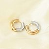201 Stainless Steel Two Tone Hoop Earrings EJEW-Q002-01G-06-3