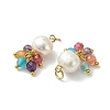Natural Agate(Dyed & Heated) & Pearl Pendants PALLOY-JF05295-01-3