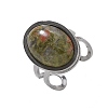 Oval Natural & Synthetic Gemstone Finger Rings RJEW-M062-02P-19-3