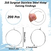 316 Surgical Stainless Steel Wine Glass Charms Rings STAS-SC0007-26P-2