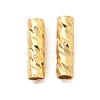 Brass Textured Tube Beads KK-H532-01A-G-1