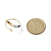 Natural Mixed Gemstone Braided Beaded Chakra Open Cuff Ring X-RJEW-JR00548-8