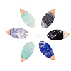 16Pcs 4 Colors Opaque Resin & Walnut Wood Pendants RESI-CJ0001-208-4