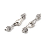 Rack Plating Brass Micro Pave Clear Cubic Zirconia Fold Over Clasps KK-S384-15P-2