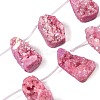 Electroplated Natural Druzy Agate Beads Strands G-N0259-04-1