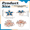 2Pcs 2 Styles Flower Alloy Rhinestone Scarf Clips AJEW-LP0002-09-2