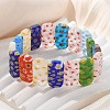 Handmade Millefiori Lampwork Beaded Stretch Bracelets for Men Women BJEW-G738-01C-14-1