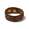 Faux Suede Snap Cord Bracelet LS-BJEW-F428-16-4