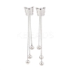 Butterfly 304 Stainless Tassel Steel Stud Earrings EJEW-H175-05P-4