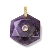 Natural Amethyst Faceted Pendants G-B188-03G-05-1