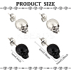 ANATTASOUL 2 Pairs 2 Colors Gothic Alloy Skull Stud Earrings for Women EJEW-AN0002-18-2