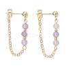 4 Pairs 4 Styles Natural Agate & Amethyst & Apatite & Green Aventurine Dangle Stud Earrings EJEW-TA00801-4