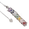 7 Chakra Round Natural Amethyst & Lapis Lazuli & Rose Quartz & Green Aventurine & Dyed Quartz & Carnelian & Synthetic Citrine Dowsing Pendulums PALLOY-JF03658-02-4
