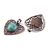 Natural Amazonite Peach Love Heart Pendants G-G158-01-11-2