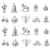 100Pcs 10 Styles Bicycle & Square & Balloon & Robot Tibetan Style Zinc Alloy Charms TIBEP-CJ0002-88-1