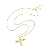 Brass & Plastic Pearl Letter Pendant Box Chain Necklaces for Women LS-NJEW-U017-01G-24-3