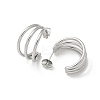 304 Stainless Steel Triple C-Shaped Stud Earrings for Women EJEW-C096-68P-02-2