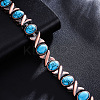 Zinc Alloy & Synthetic Turquoise  Link Chain Bracelets FS-WGDAAA9-03-2