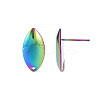 Rianbow Color 304 Stainless Steel Stud Earring Findings STAS-N098-021-4