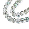 Electroplate Transparent Glass Beads Strands EGLA-N002-15-B01-3