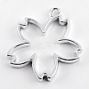 Rack Plating Alloy Sakura Open Back Bezel Pendants PALLOY-S047-36D-FF-2