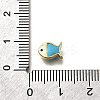 Brass Enamel Beads KK-P295-47G-01-3