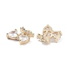 Brass Micro Pave Clear Cubic Zirconia Pendants KK-K351-40G-2