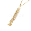 Brass Micro Pave Clear Cubic Zirconia Pendant Necklaces X-NJEW-L146-29G-1