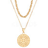 Compass Alloy Double Layer Pendant Necklaces for Women WH-WG93E93-01-1