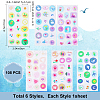 6 Sheets 6 Styles PVC Adhesive Wax Seal Stickers Set STIC-CP0001-15-2